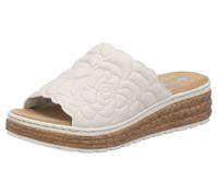 Pantolette RIEKER, Damen, Gr. 42, beige (creme), Lederimitat, unifarben, Schuhe Pantolette, Sommerschuh, Schlappen, Hausschuh mit weicher Innensohle (94212340-42)