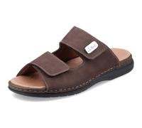 Pantolette RIEKER, Herren, Gr. 40, braun (dunkelbraun), Nubukleder, Schuhe Pantolette, Klettschuh, Sandale, Sommerschuh mit praktischem Klettverschluss (34935150-40) dunkelbraun