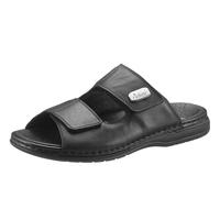 Pantolette RIEKER, Herren, Gr. 44, Synthetik, schwarz, Glattleder, Schuhe Pantolette, Sommerschuh, Schlappen, Klettschuh, mit zwei Klettverschlüssen (516154-44) schwarz