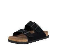Pantolette RIEKER, Jungen, Gr. 42, schwarz, Textil, unifarben, Schuhe Pantolette, Sommerschuh, Strandschuh, Hausschuh, Urlaubsschuh mit zwei Schnallen (33503823-42) schwarz