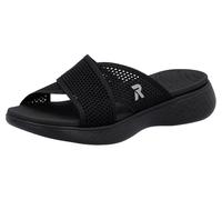Pantolette RIEKER SPORT "Ballina", Damen, Gr. 42, schwarz, Textil, unifarben, casual, Schuhe, Badeschuh, Sommerschuh, Strandschuh, Urlaubschuh zum Schlupfen (11608407-42) schwarz