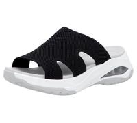 Rieker Pantolette W3150-00 – vegan, Textil, schwarz, Damen Gr. 42, Keilabsatz, maschinenwaschbar