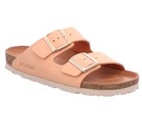 Pantolette ROHDE "Alba", Damen, Gr. 35, rot (lachsfarben), Leder, Schuhe Pantolette, Keilabsatz, Sommerschuh, Hausschuh mit zwei Schnallenverschlüsse (68374344-35)