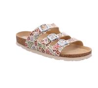 Pantolette ROHDE "Alba", Damen, Gr. 41, camelfarben kombiniert, Nubuklederimitat, mehrfarbig, Schuhe Pantolette, Sommerschuh, Schlappen, Hausschuh mit buntem Druck, G-Weite = weit (36084906-41) camelf