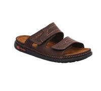 Pantolette ROHDE "CENTO", Herren, Gr. 41, dunkelbraun, Leder, unifarben, Schuhe Pantolette, Sommerschuh, Hausschuh mit zwei praktischen Klettverschlüssen (87825835-41) dunkelbraun