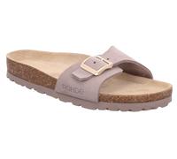 Pantolette ROHDE, Damen, Gr. 39, beige (hellbeige), Veloursleder, klassisch, Schuhe, Keilabsatz, Sommerschuh, Schlappen mit vorgeformtem Softfußbett (33452145-39) hellbeige