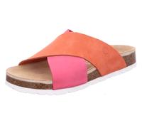 Pantolette ROHDE "ELBA", Damen, Gr. 42, orange (orange, pink), Nubukleder, Schuhe Pantolette, Sommerschuh, Schlappen, Strandschuh, Hausschuh mit Softfußbett (46560718-42)