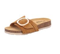 Pantolette ROHDE "MILANO", Damen, Gr. 38, hellbraun, Veloursleder, unifarben, Basic, Schuhe Pantolette, Strandschuh, Urlaubsschuh, Sommerschuh, zwei verstellbare Schnallen (45884225-38) hellbraun