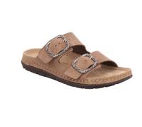 Pantolette ROHDE "RODIGO-D", Damen, Gr. 38, camelfarben, Veloursleder, unifarben, Schuhe Pantolette, Sommerschuh, Hausschuh mit verstellbaren Schnallen (55115112-38) camelfarben