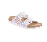 Pantolette ROHDE "RODIGO-D", Damen, Gr. 39, weiß multicolor, Lederimitat, mehrfarbig, Schuhe Pantolette, Sommerschuh, Hausschuh mit vorgeformtem Softfußbett (64314135-39) weiß multicolor