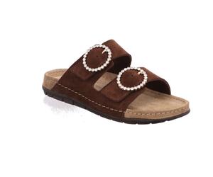 Pantolette ROHDE "RODIGO-D", Herren, Gr. 40, mokka, Veloursleder, unifarben, Schuhe Pantolette, Sommerschuh, Hausschuh, Urlaubsschuh mit verstellbaren Schnallen (61470213-40) mokka