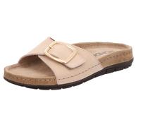 Pantolette ROHDE "RODIGO", Damen, Gr. 42, beige (sandfarben), Leder, Schuhe Pantolette, Sommerschuh, Schlappen, Strandschuh, Badeschuh mit Leder-Softfußbett (42418821-42) sandfarben