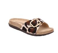 Pantolette ROHDE "RODIGO-D", Damen, Gr. 41, mokka, creme, Textil, Schuhe Pantolette, Sommerschuh, Hausschuh, Urlaubsschuh mit verstellbarer Schnalle (46809140-41) mokka, creme