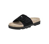 Rohde Pantoletten Venezia 6311 Damen, Veloursleder, überzogene Schnalle, Schwarz, Gr. 42