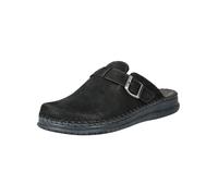 Rohde Herren Pantoffel Clog Nubuk Leder Schnalle Alassio 6794, Größe:47 EU, Farbe:Schwarz