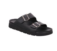 Pantolette ROHDE "SAN MARINO", Herren, Gr. 41, schwarz, Leder, unifarben, Schuhe Pantolette, Sommerschuh, Hausschuh, Strandschuh mit Softfußbett (19825521-41) schwarz