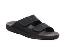 Pantolette ROHDE "Soltau-H", Herren, Gr. 46, schwarz, Nubukleder, Schuhe Pantolette, Sommerschuh, Schlappen, Hausschuh mit Klettverschlüssen (48686430-46) schwarz