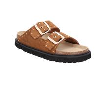 Pantolette ROHDE "TROPEA", Herren, Gr. 37, hellbraun, Veloursleder, unifarben, Schuhe Pantolette, Sommerschuh, Hausschuh, Strandschuh mit verstellbaren Schnallen (38229360-37) hellbraun