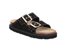 Pantolette ROHDE "TROPEA", Damen, Gr. 41, schwarz, Veloursleder, unifarben, Schuhe Pantolette, Sommerschuh, Strandschuh mit Plateau und Nieten (83480903-41) schwarz