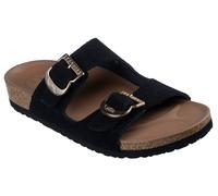 Pantolette SKECHERS "ARCH FIT GRANOLA-BOHO CHIC", Damen, Gr. 37, schwarz, Leder, Schuhe Pantolette, Sommerschuh, Strandschuh, Hausschuh, Sandale mit Luxe Foam Fußbett (33677506-37) schwarz