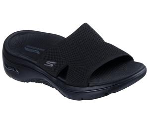 Pantolette SKECHERS "GO WALK ARCH FIT 2.0 SANDAL-", Damen, Gr. 38, schwarz, Textil, unifarben, Schuhe Pantolette, Strandschuh, Slipper mit ArchFit Laufsohle (47691563-38) schwarz