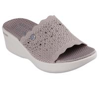 Pantolette SKECHERS "PIER-LITE-LIGHT ESSENCE", Herren, Gr. 40, taupe, Textil, Glitzer, Schuhe Pantolette, Sommerschuh, Strandschuh mit Luxe Foam und Glitzerdetails (61398813-40) taupe