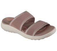 Pantolette SKECHERS "SPORTY SLIM", Damen, Gr. 35, braun, Textil, Schuhe Pantolette, Keilsandale, Strandschuh in veganer Verarbeitung (98095867-35)