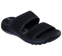 Pantolette SKECHERS "SPORTY SLIM", Damen, Gr. 41, schwarz (schwarz, uni), Textil, unifarben, Schuhe Pantolette, Keilsandale, Strandschuh in veganer Verarbeitung (78218038-41)