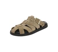 Pantolette STEVE MADDEN "STEVE MADDEN Pantoletten Leder", Damen, Gr. 40, taupe, Leder, Schuhe Pantolette (82013167-40) taupe