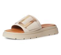 Pantolette TAMARIS, Damen, Gr. 36, beige, Nubukleder, unifarben, Schuhe Pantolette, Plateau, Sommerschuh mit modischer Zierschnalle (28296400-36)