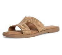 Pantolette TAMARIS, Damen, Gr. 36, gold (goldfarben), Leder, Schuhe Pantolette, Blockabsatz, Festtagsschuh, Sommerschuh in funkelnder Optik (14962826-36)