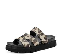 Pantolette TAMARIS, Damen, Gr. 37, braun (animal druck), Lederimitat, Schuhe Pantolette, Schlupfschuh, Sommerschuh mit modischer Plateausohle (21043747-37) animal druck