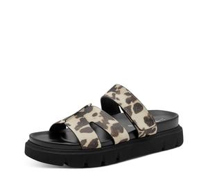 Pantolette TAMARIS, Damen, Gr. 38, braun (animal druck), Lederimitat, Schuhe Pantolette, Schlupfschuh, Sommerschuh mit modischer Plateausohle (21043747-38) animal druck