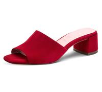 Pantolette TAMARIS, Damen, Gr. 38, rot, Ziegenveloursleder, unifarben, Schuhe Pantolette, Blockabsatz, Businessschuh, Abendschuh mit Touch it-Ausstattung (10077226-38) rot