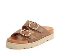 Tamaris Damen Fußbett Pantolette Leder flach, braun, 38 EU