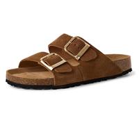 Tamaris Damen Fußbett Pantolette Leder flach, braun, 39 EU