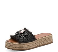 Pantolette TAMARIS, Damen, Gr. 39, schwarz, Textil, geflochten, Schuhe Pantolette, Plateau, Schlüpfschuh, Sommerschuh mit funkelnden Schmucksteine (46032504-39) schwarz