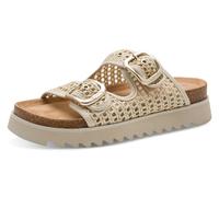 Pantolette TAMARIS, Damen, Gr. 40, beige (creme), Bast, Lederimitat, unifarben, Schuhe Pantolette, Sommerschuh, Schlupfschuh in veganer Verarbeitung (58505333-40) creme