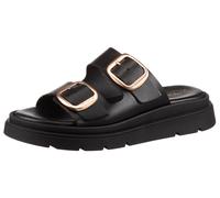 Tamaris Damen Keilsandalen, Frauen Sandalen,TOUCHit-Fußbett,breite,Glitzer,Grey,Gruen,komfortable,laessig,langlebig,Nude,Black Leather,41 EU