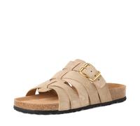 Tamaris Damen-Pantolette mit Tieffußbett Taupe-Beige 40