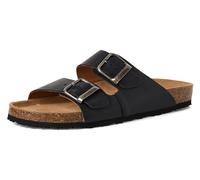 Tamaris Herren Fußbett-Pantolette Leder flach schwarz Größe 44