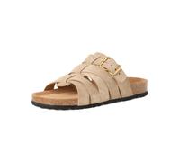 Pantolette TAMARIS "Tamaris Pantoletten Veloursleder", Damen, Gr. 38, taupe, Veloursleder, Schuhe Pantolette (34722103-38) taupe