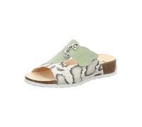 Pantolette THINK "Think Pantoletten Leder", Damen, Gr. 39, grün, kombi, Leder, Schuhe Pantolette (84476337-39) grün, kombi