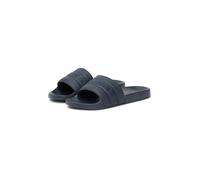 Pantolette TOMMY HILFIGER "HILFIGER PAD PERF POOL SLIDE", Herren, Gr. 43, dunkelblau, Lederimitat, unifarben, Schuhe Pantolette, Sommerschuh, Badepantolette mit Logoschriftzug (62688227-43) dunkelblau