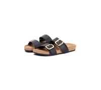 Pantolette TOMMY HILFIGER "TH CLASSIC CORK SANDAL LEATHER", Damen, Gr. 36, schwarz, Nappaleder, unifarben, Schuhe Pantolette, Sommerschuh, Schlupfschuh, Flat mit Logoemblem (90084709-36) schwarz