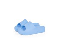 Pantolette TOMMY JEANS "TJW CHUNKY POOL SLIDE ESS", Damen, Gr. 39/40, blau, Synthetik, Schuhe, Plateau, Sommerschuh, Schlupfschuh, Bequemschuh, Logoschriftzug (67363067-39) blau