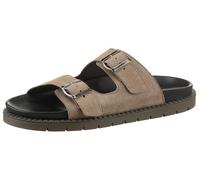 Pantolette VERBENAS "Capri Serraje", Herren, Gr. 40, grün (khaki), Leder, Schuhe Pantolette, Sommerschuh, Schlappen, Hausschuh, Urlaubschuh aus feinem Leder (52908822-40)