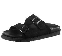 Pantolette VERBENAS "Capri Serraje", Herren, Gr. 42, schwarz, Leder, Schuhe Pantolette, Sommerschuh, Schlappen, Hausschuh, Urlaubschuh aus feinem Leder (21455149-42)
