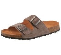 Pantolette VERBENAS "LUKE SERRAJE", Herren, Gr. 41, grau, Veloursleder, unifarben, Schuhe Pantolette, Sommerschuh, Hausschuh, Strandschuh, Urlaubsschuh mit zwei Riemen (26703258-41) grau