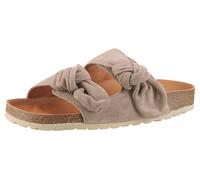 Pantolette VERBENAS "Rain", Damen, Gr. 37, grau (taupe), Veloursleder, klassisch, Schuhe, Sommerschuh, Schlappen, Strandschuh, Hausschuh mit Softfußbett (74185141-37) taupe